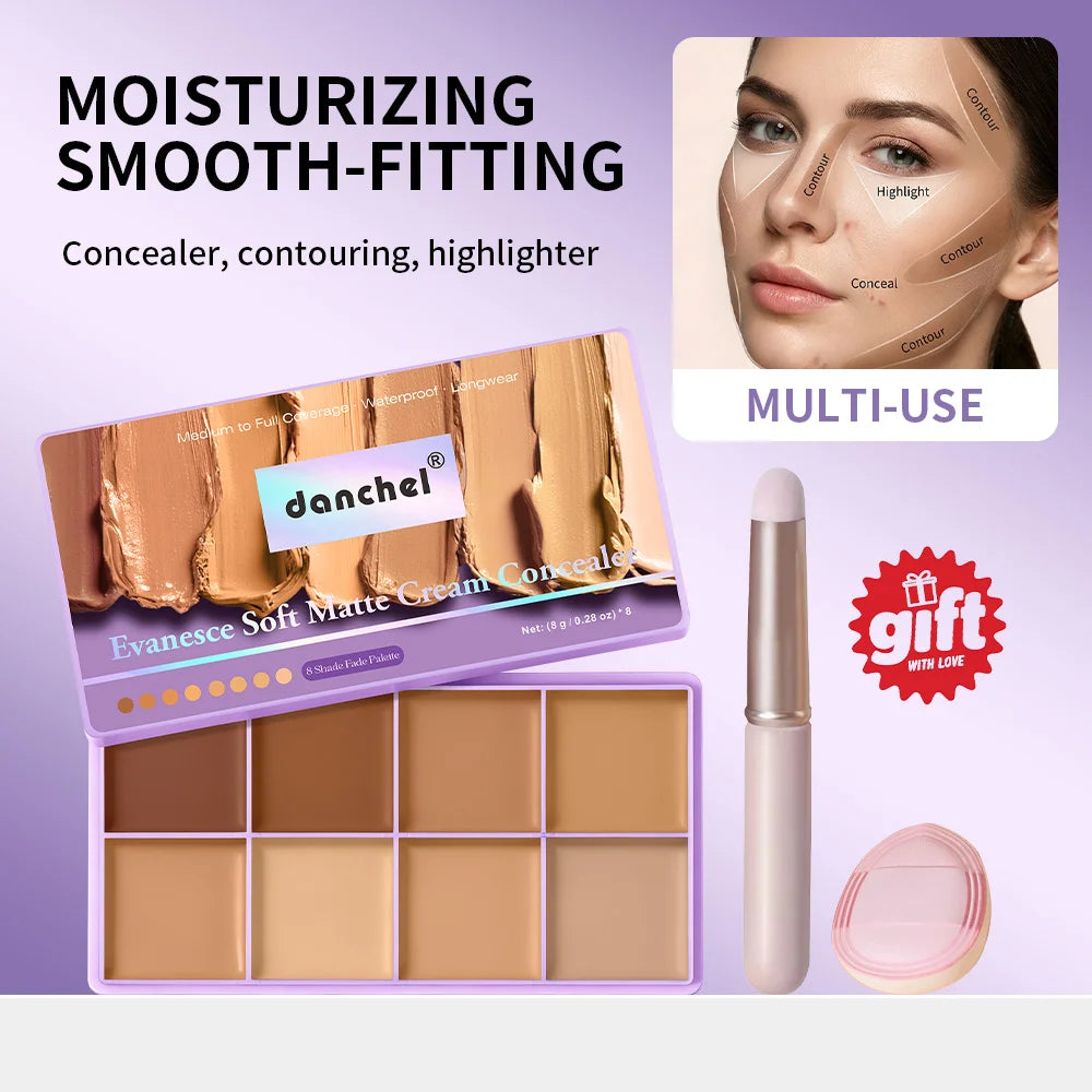8-Shade Cream Concealer and Contouring Palette