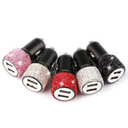 Dual Port Rhinestone USB Car Charger
