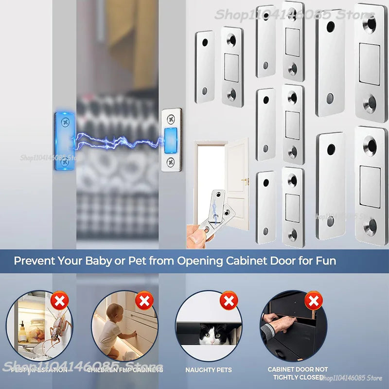 Ultra-Thin Magnetic Cabinet Door Catch Latch - 1