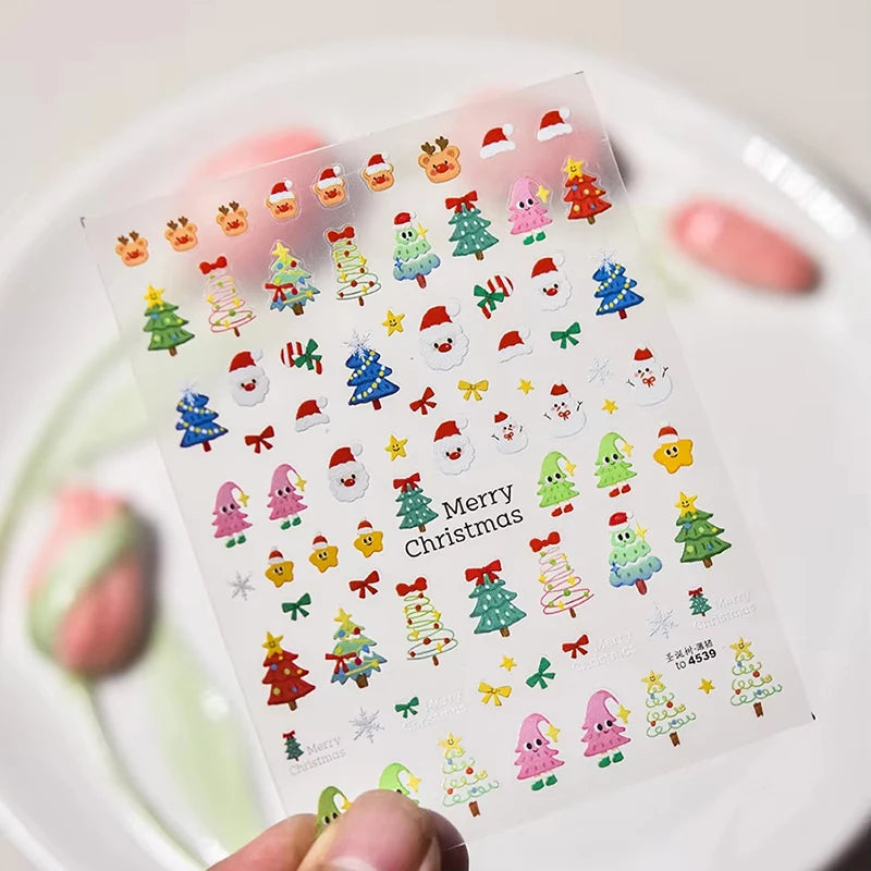 3D Christmas Cartoon Self-Adhesive Nail Art Decal Stickers