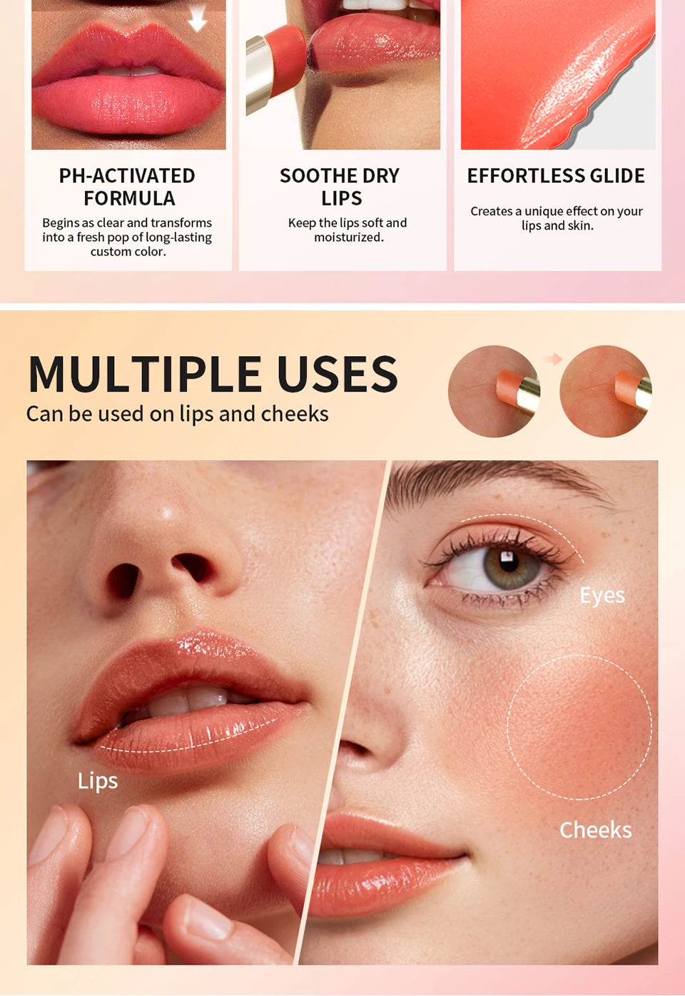 pH-Activated Color Changing Lip and Cheek Stain - 12