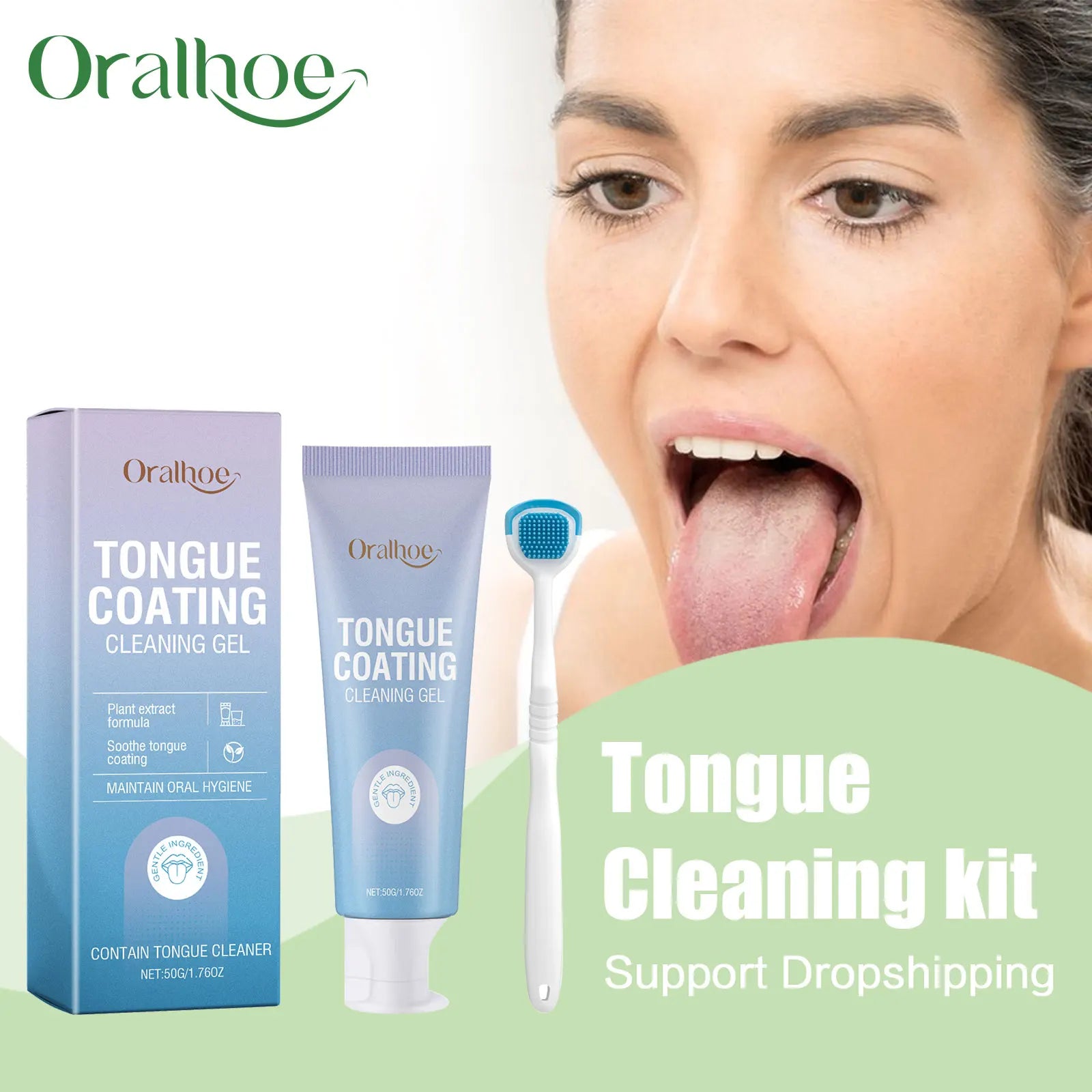 Tongue Cleaning Gel and Scraper Brush Kit - 1