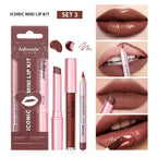 3-in-1 Waterproof Lip Liner, Lipstick, and Gloss Makeup Kit
