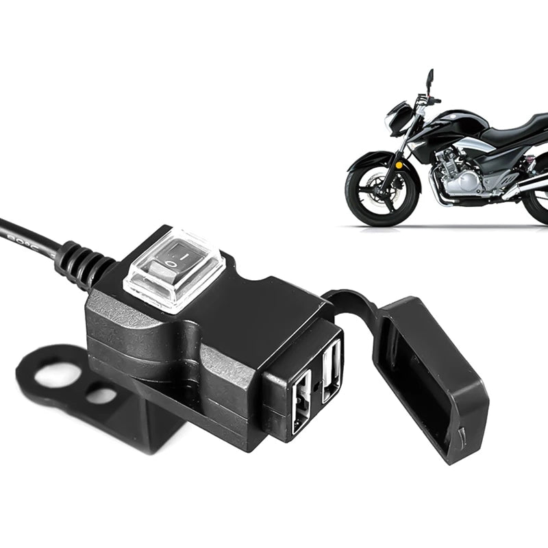 Dual USB Motorcycle Handlebar Phone Charger - 10