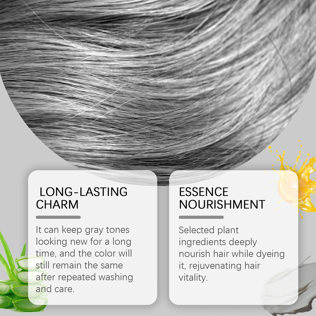 Permanent Silver Gray Hair Dye Cream
