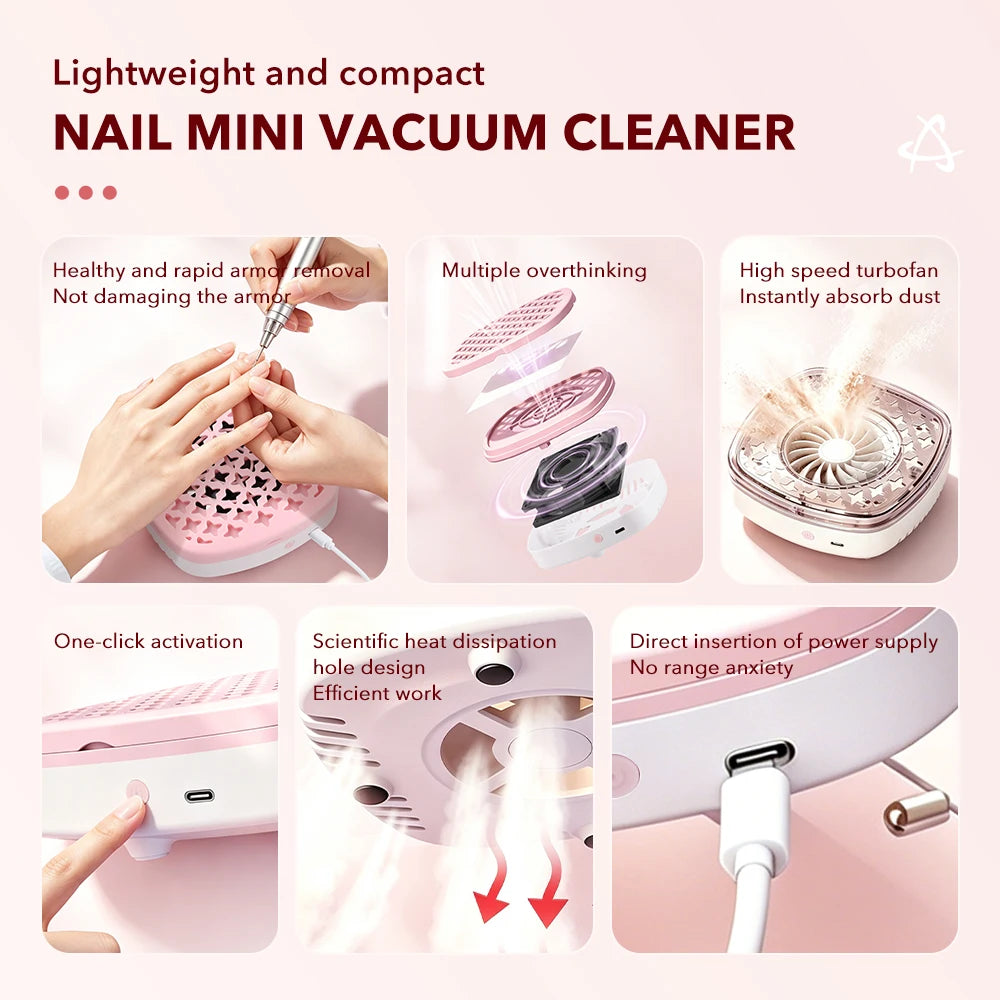 Compact Brushless Nail Dust Collector for Manicures - 14