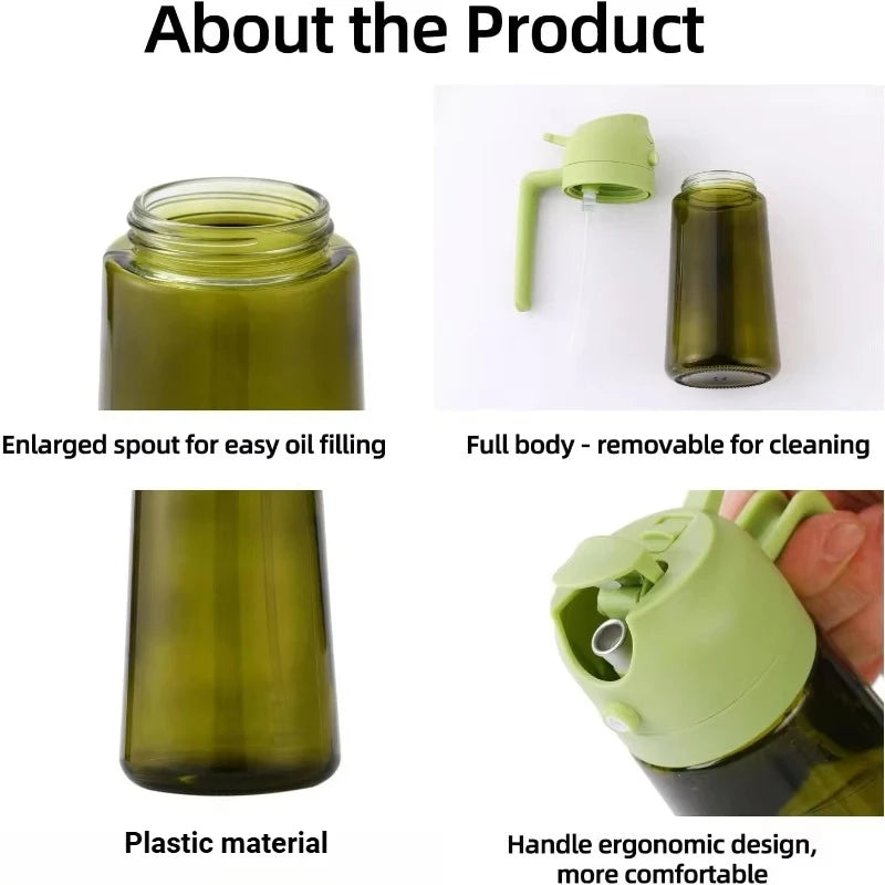 2-in-1 Dual Action Oil Spray and Pour Dispenser for Cooking