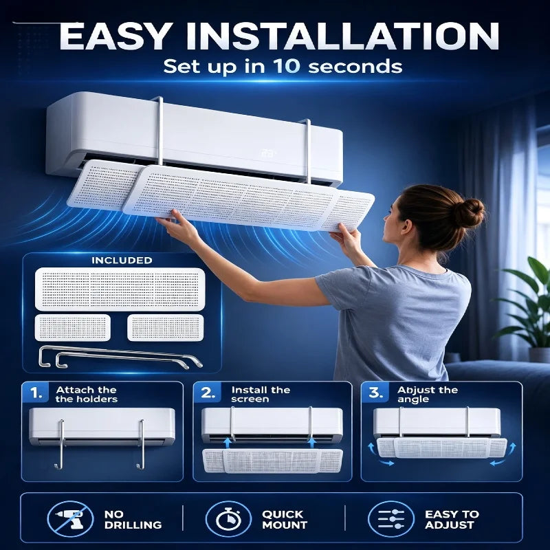 Adjustable Air Conditioner Wind Deflector Shield - 1