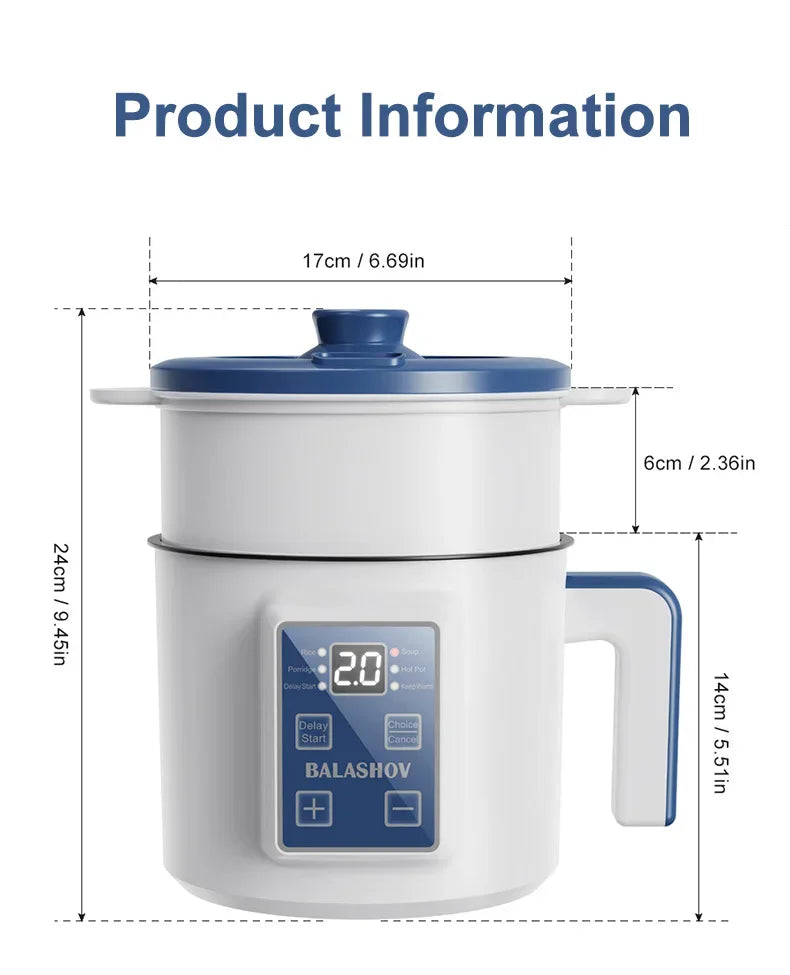 Compact Multi-Function Electric Rice Cooker for Home