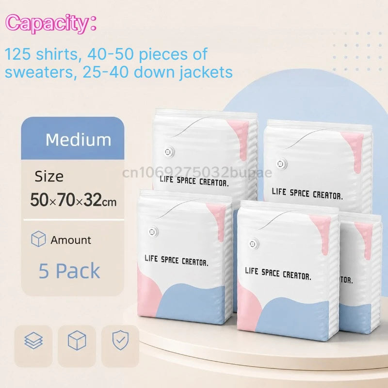 Pump-Free Vacuum Compression Storage Bags for Bedding and Clothes - 34