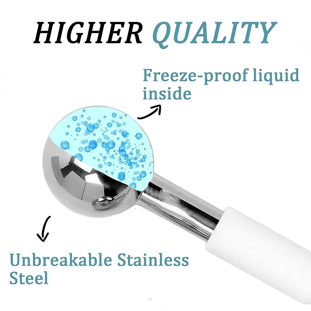 Stainless Steel Cooling Ice Globes for Facial Puffiness and Skincare - 2