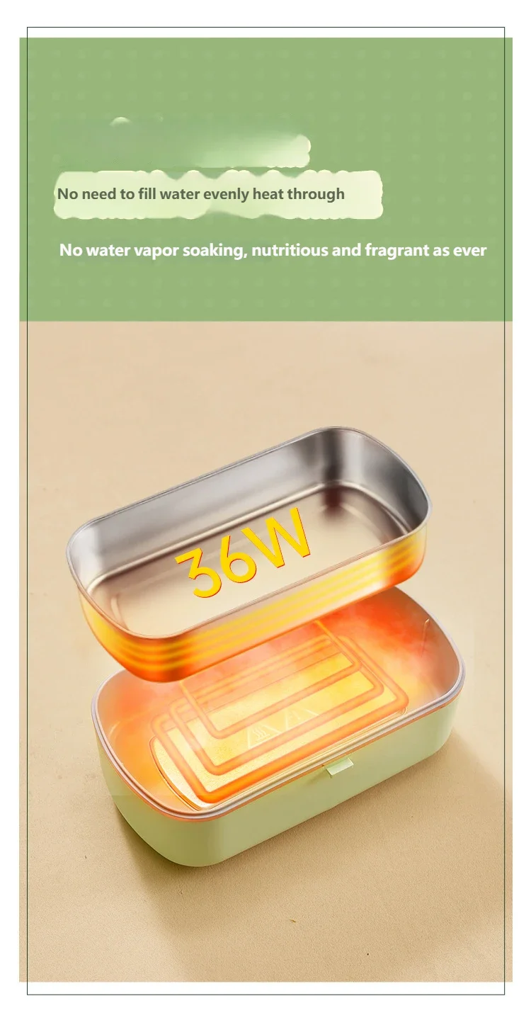 Electric Stainless Steel Portable Food Warmer Lunch Box - 8