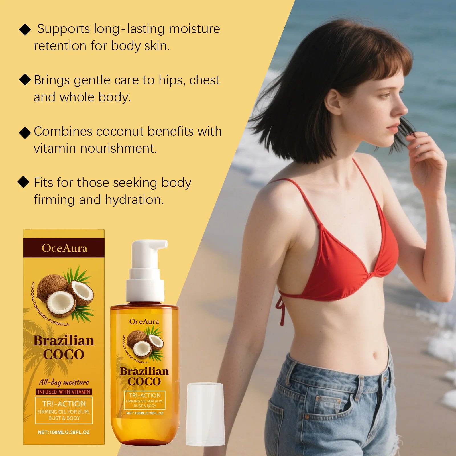 Coconut Firming Body Oil for Skin Tightening and Hydration - 11