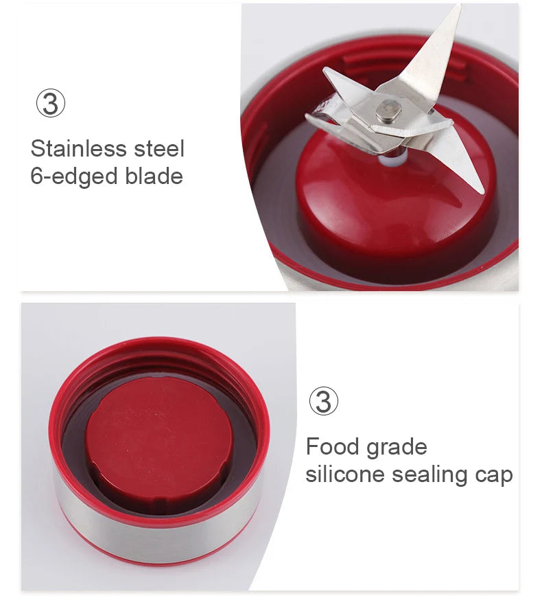 Portable Electric USB Rechargeable Fruit Juicer Blender Cup