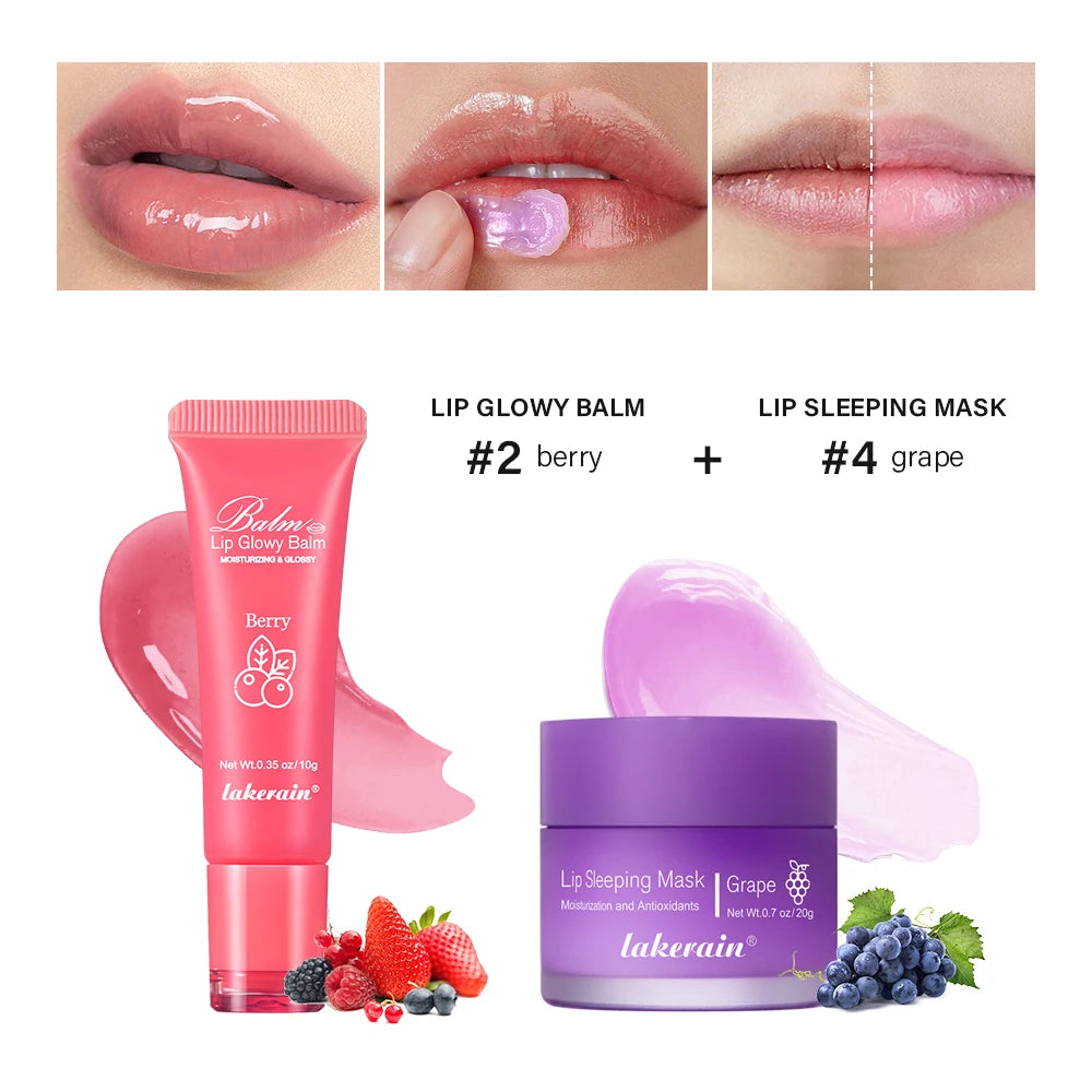Moisturizing Lip Balm and Sleeping Mask Care Set - 30