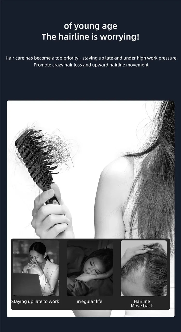 Electric EMS Scalp Massager and Hair Oil Applicator Comb