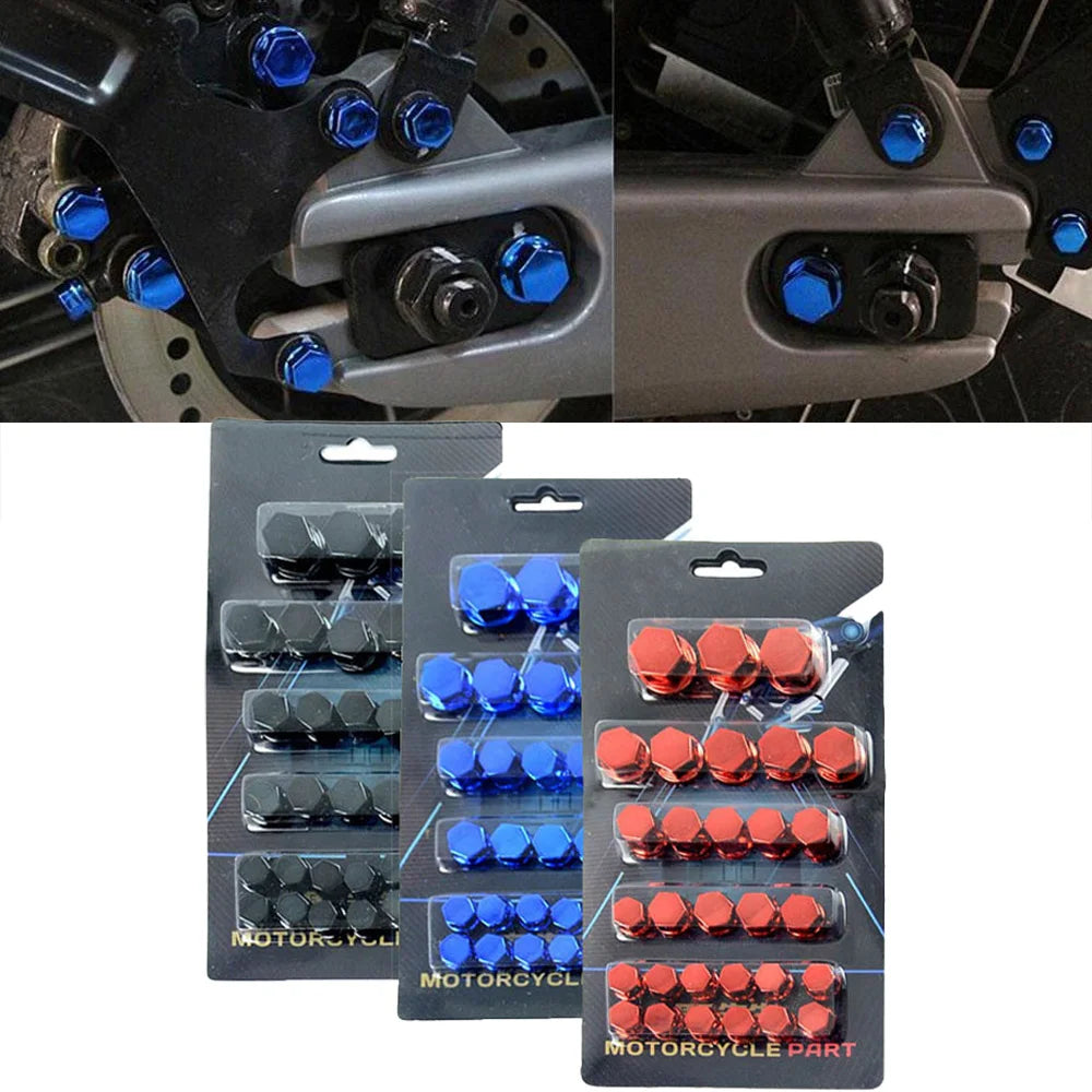30-Piece Colorful Motorcycle Screw Nut Covers