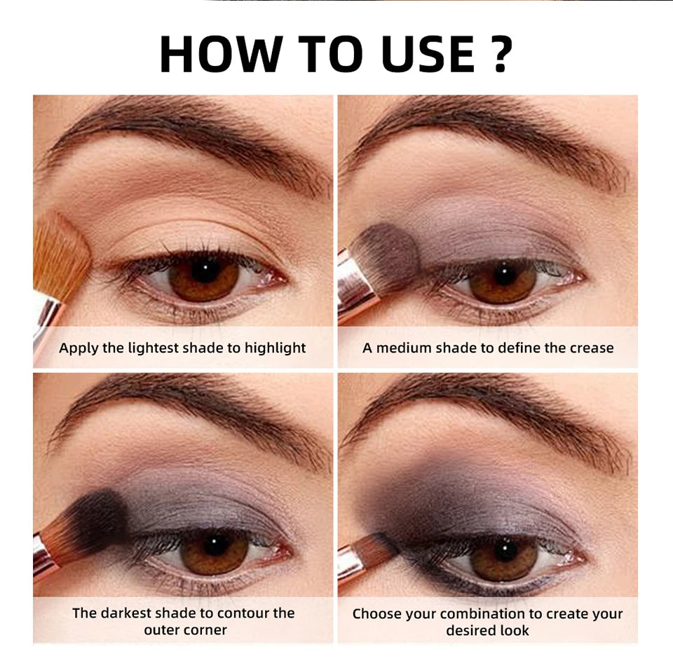 6-Color Matte Eyeshadow Palette with Brush Set - 13