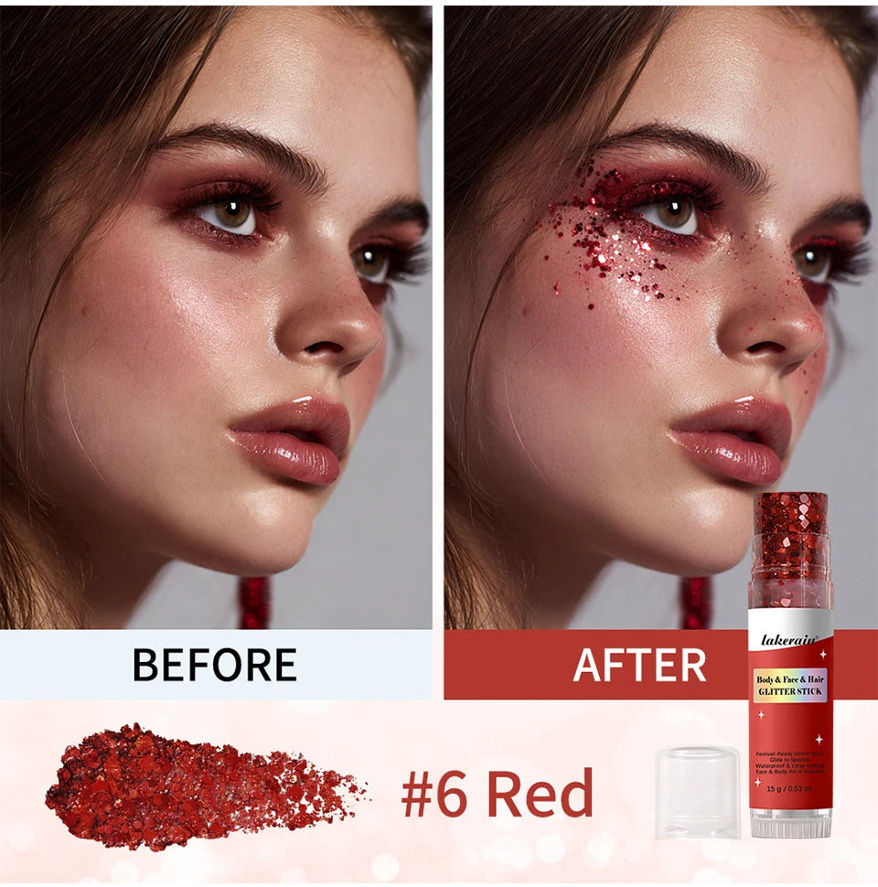 Waterproof Shimmer Glitter Stick for Face and Body - 12