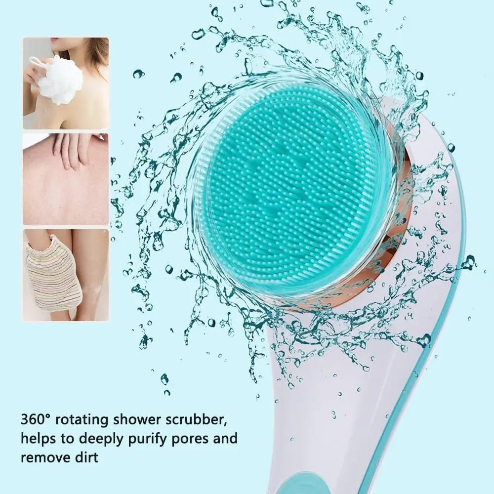 Electric Rechargeable Long Handle Body Scrubbing & Exfoliating Brush
