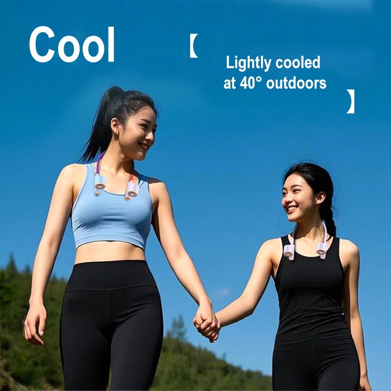Portable Rechargeable Hands-Free Neck Fan for Travel and Sports - 3