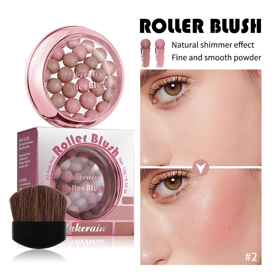 Spherical Powder Bead Blush for Natural Glowing Makeup