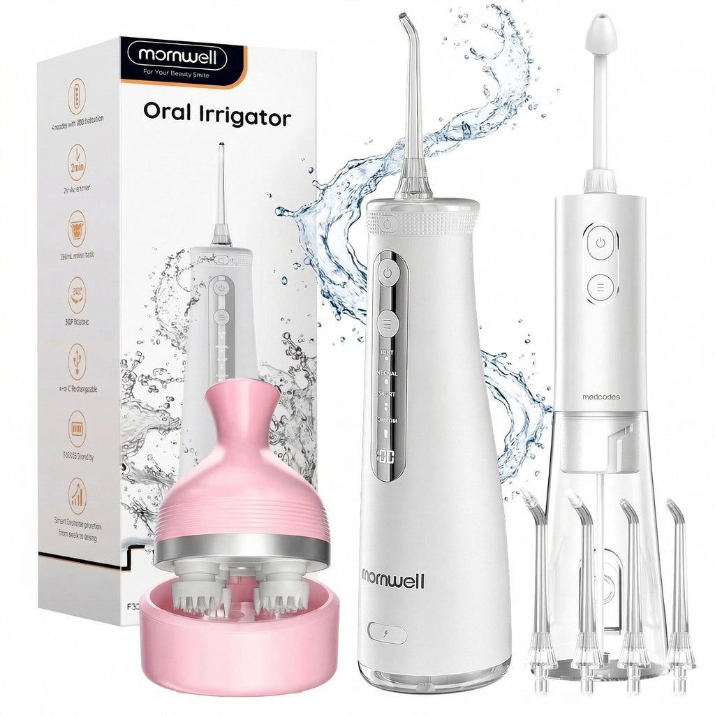 Portable Electric Water Flosser and Scalp Massager Set