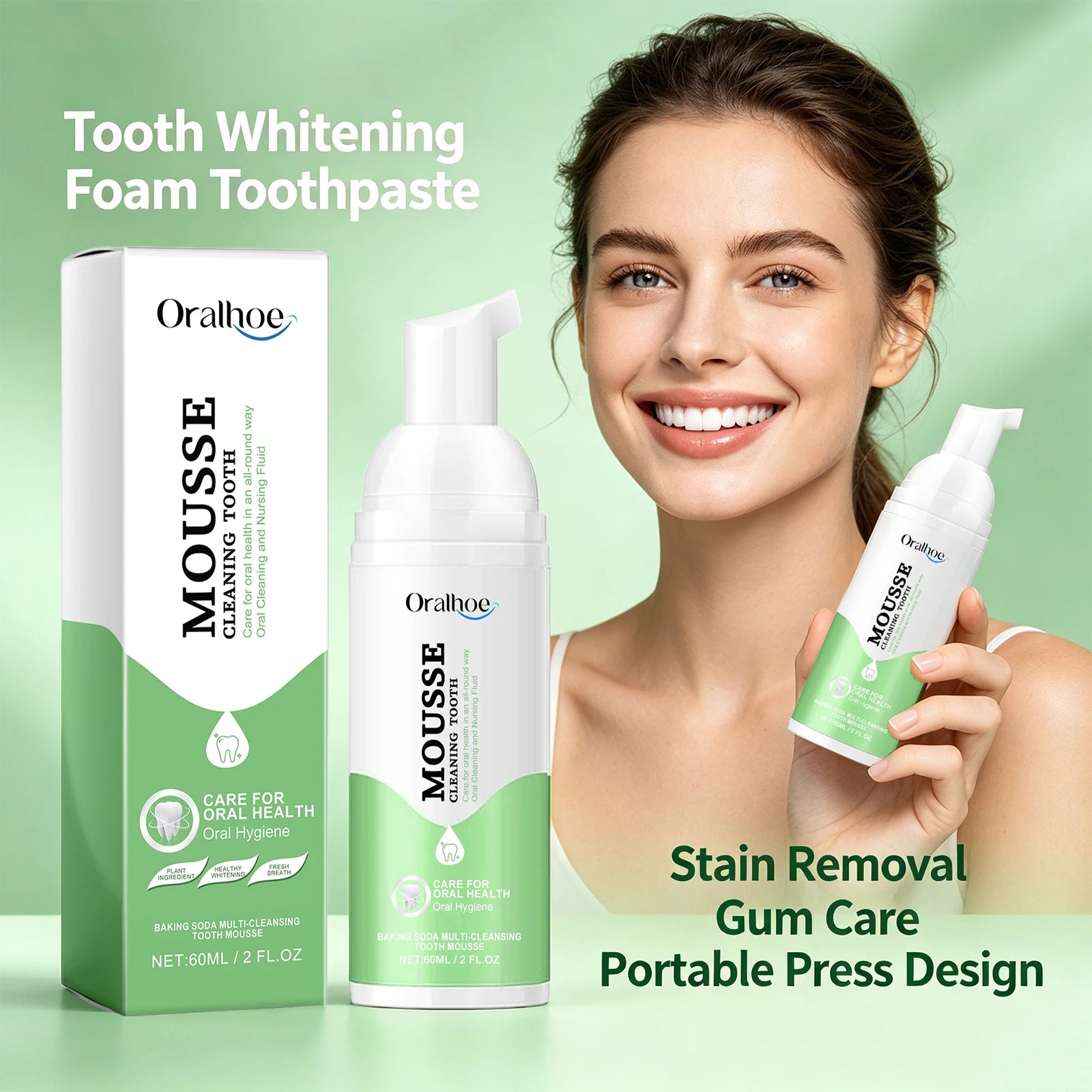 Whitening Foaming Toothpaste for Stain Removal - 2