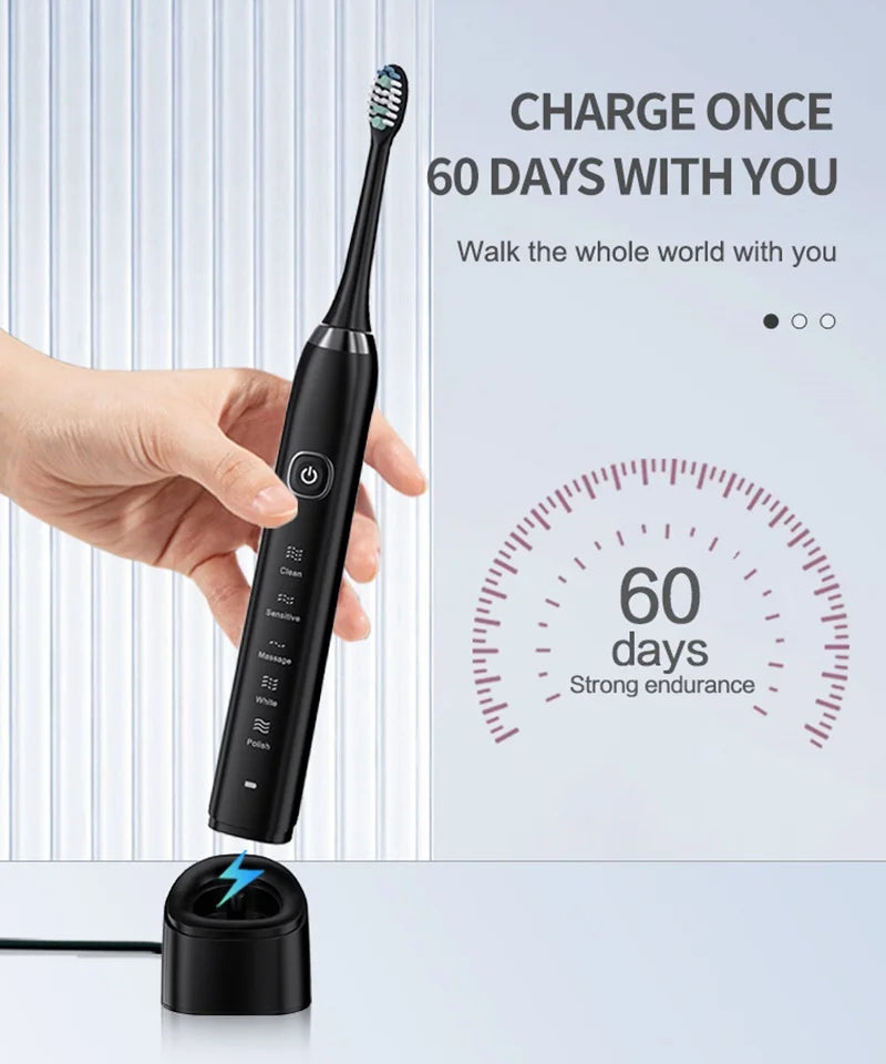 Rechargeable Sonic Electric Toothbrush with 8 Brush Heads - 14