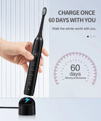 Rechargeable Sonic Electric Toothbrush with 8 Brush Heads