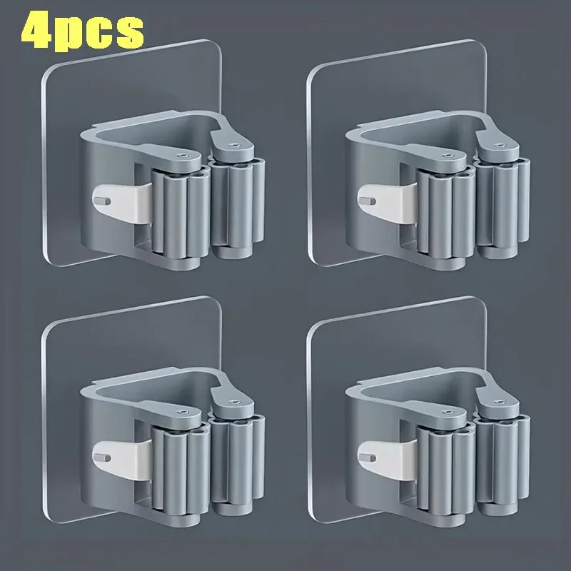 Self-Adhesive Wall-Mounted Mop and Broom Organizer - 25