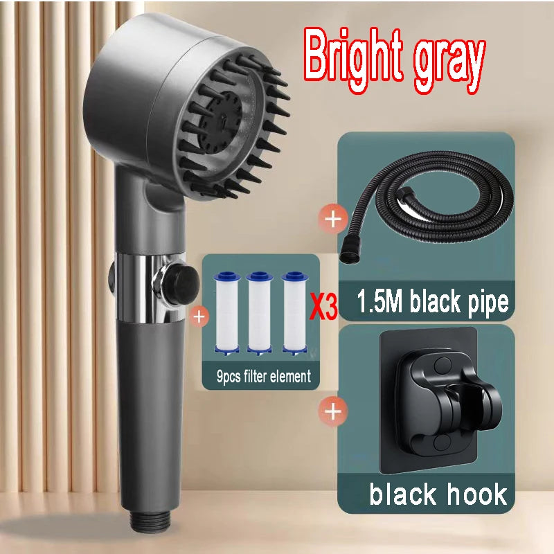 4-Mode High-Pressure Handheld Filtered Shower Head