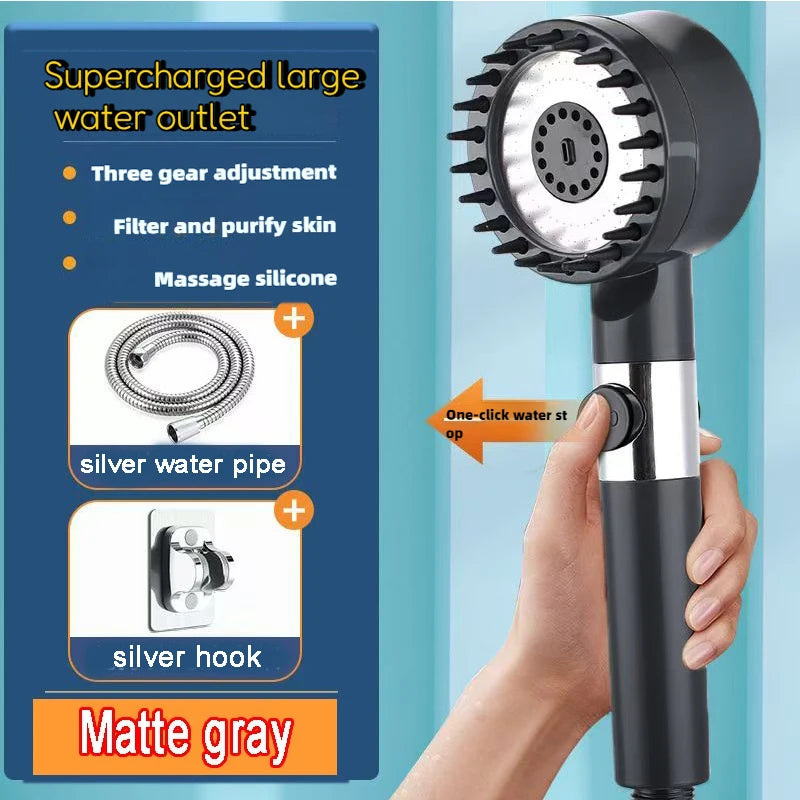 4-Mode High-Pressure Handheld Filtered Shower Head