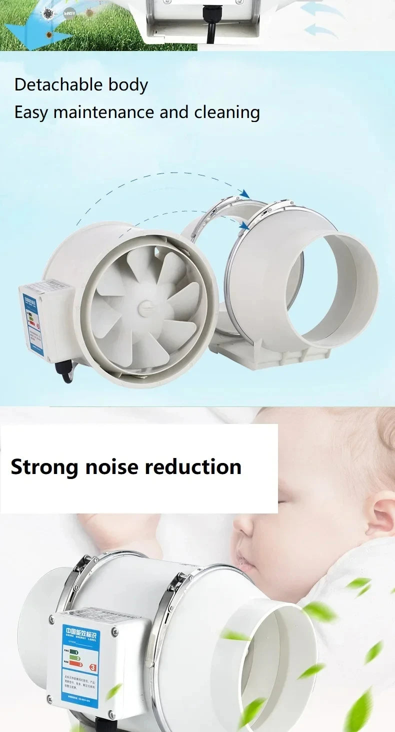 Inline Duct Ventilation Exhaust Fan for Home and Office