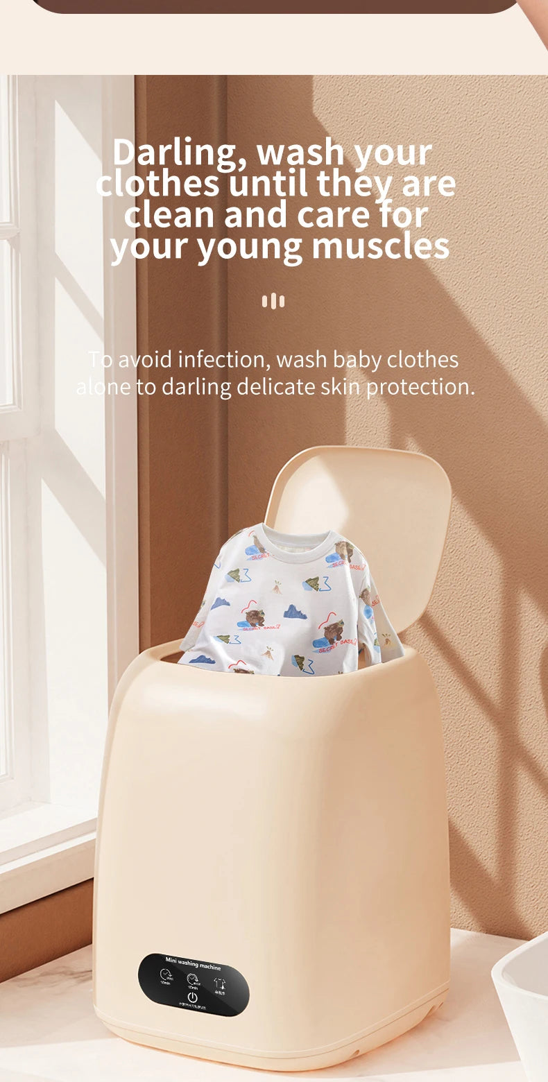 Portable Mini Washing Machine for Underwear and Small Clothes