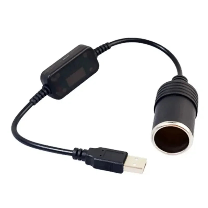 USB to 12V Car Cigarette Lighter Socket Power Adapter - 4