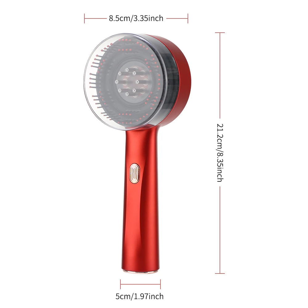 Electric Scalp Vibration Massage Comb with Red Light Therapy