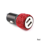 Dual Port Rhinestone USB Car Charger