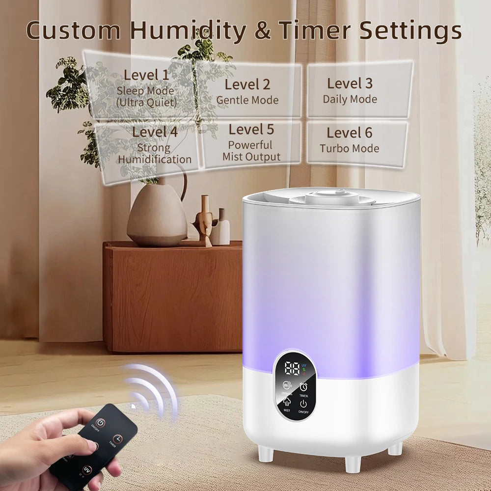 4L Ultrasonic Air Humidifier with Dual Mist and Aromatherapy - 10