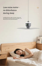 Portable Rechargeable Ceiling Fan with LED Light for Camping