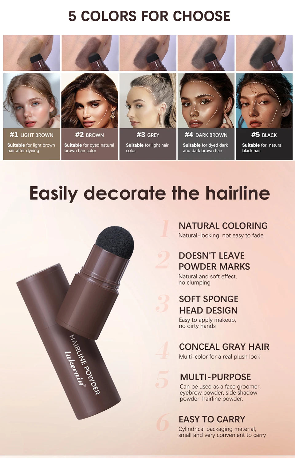 Waterproof Hairline Shadow Powder for Root Cover Up