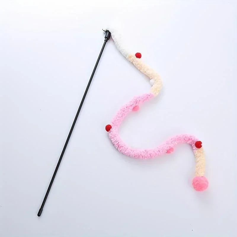 Interactive Plush Cat Teaser Wand Toy - 10