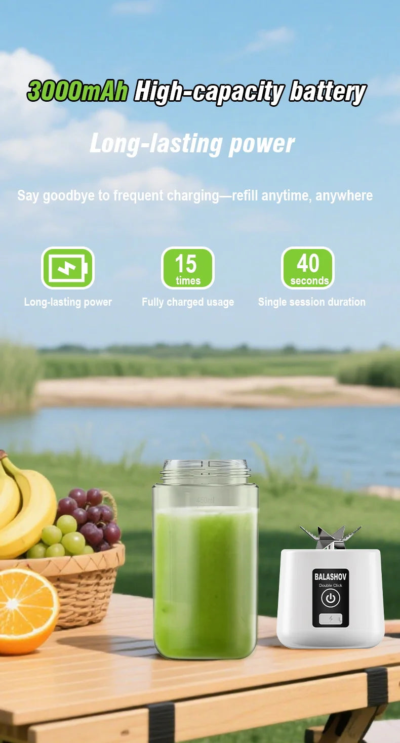 Portable Rechargeable Electric Fruit and Vegetable Blender