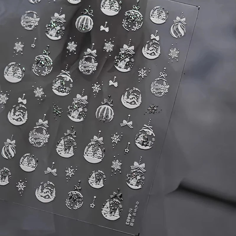 3D Christmas Cartoon Self-Adhesive Nail Art Decal Stickers
