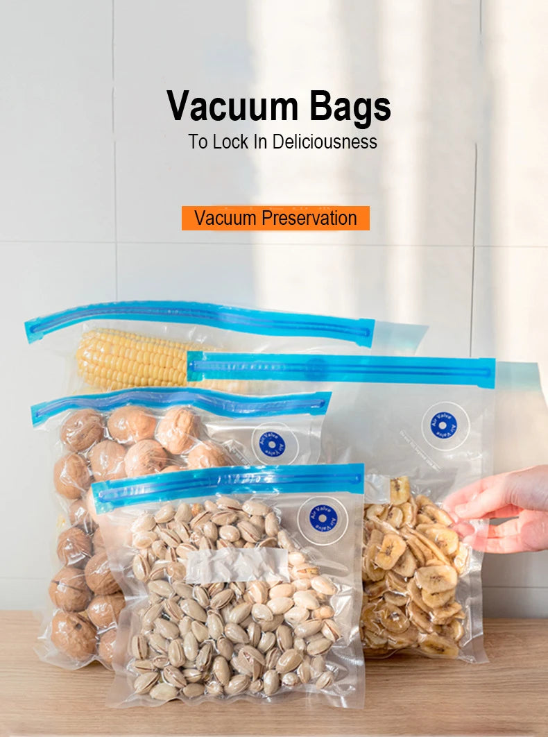 Reusable Vacuum Food Storage Bags for Kitchen