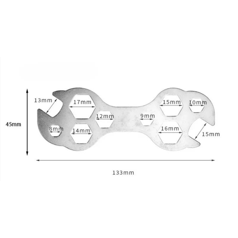10-in-1 Portable Hexagon Bicycle Repair Wrench