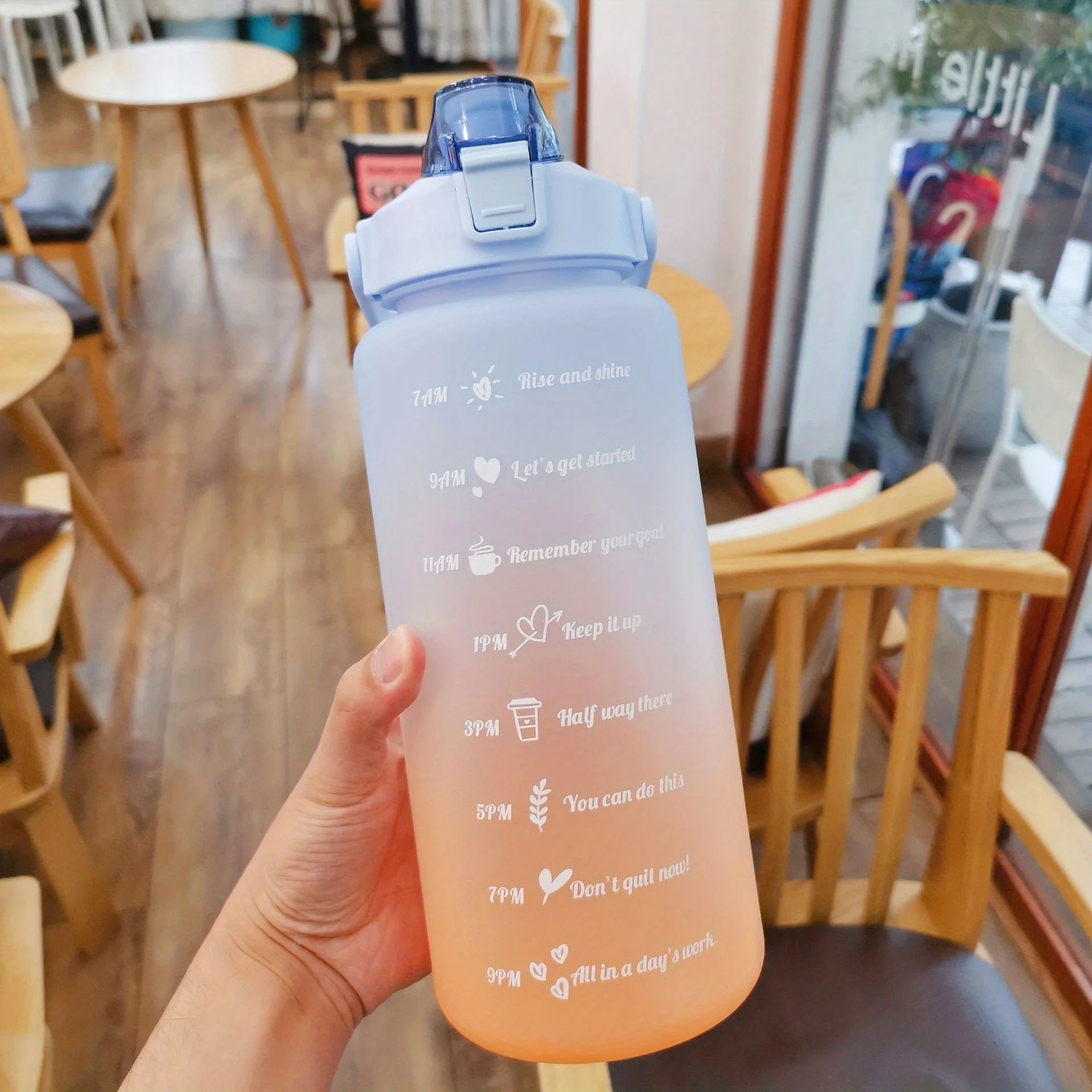 Motivational Leakproof Water Bottle with Time Marker - 14