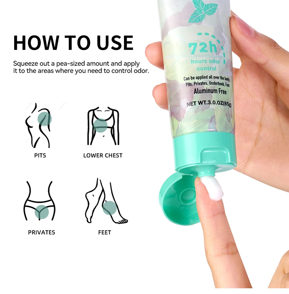 Long-Lasting Invisible Full Body Deodorant Cream