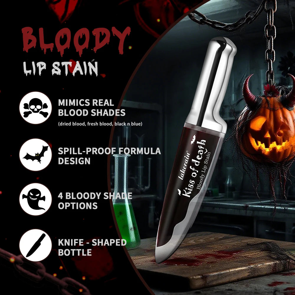 Bloody Matte Liquid Lip Stain for Halloween and Gothic Makeup