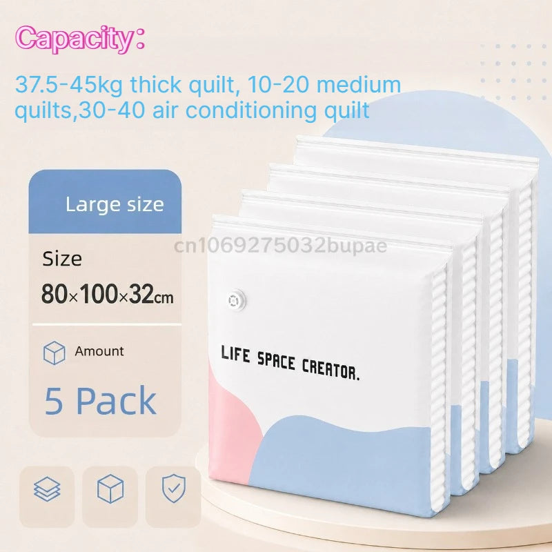 Pump-Free Vacuum Compression Storage Bags for Bedding and Clothes - 13